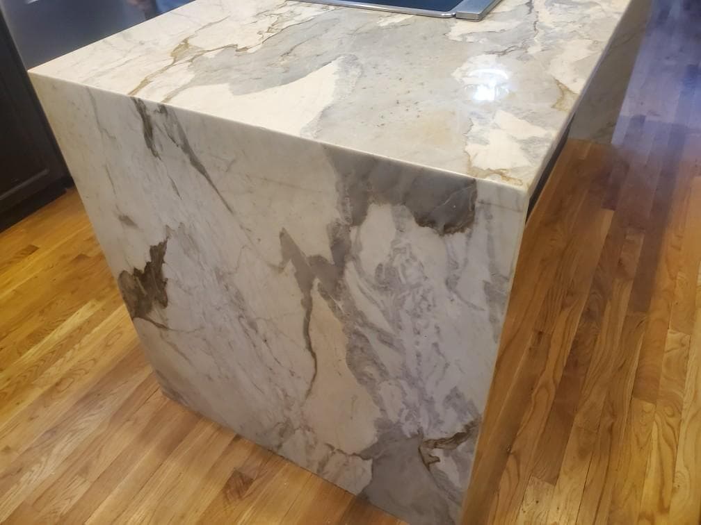 Calacatta Marble Waterfall Island